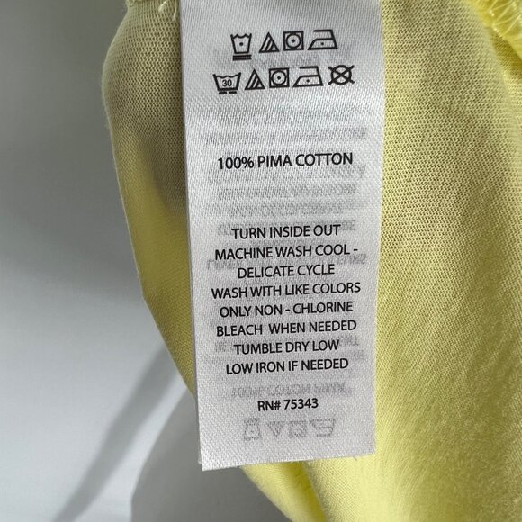 C&C California Boxy Yellow V-Neck  Tee 100% Pima Cotton Size Large NWT - Picture 9 of 10
